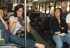 Waiting on the bus in D.C. to leave